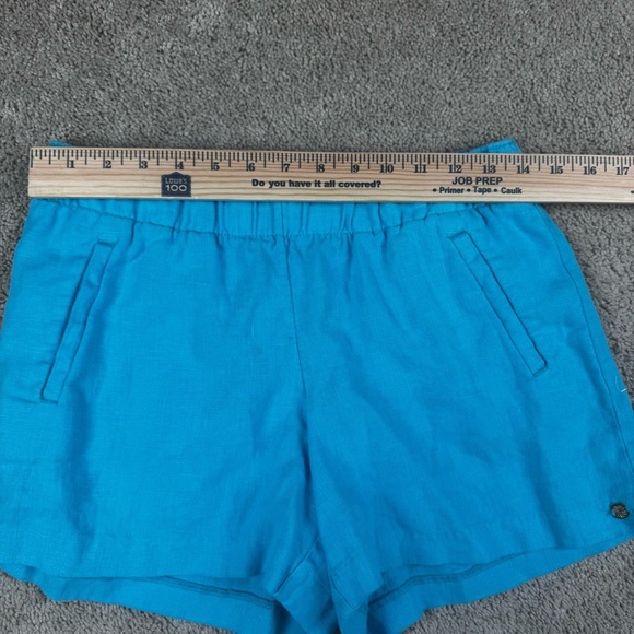 Lilly Pulitzer Lilo‎ Linen Bermuda Blue Shorts Size Small Preppy Pull On Pockets - Picture 5 of 9